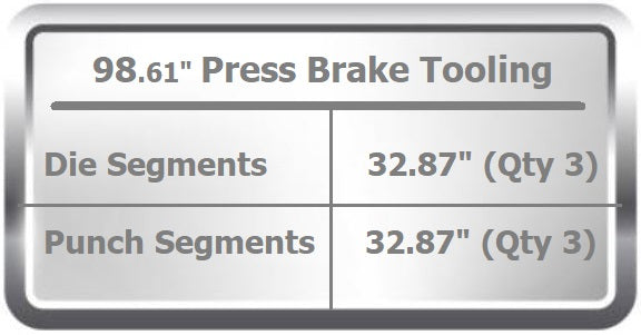 NEW 98.61” American Type Press Brake Punch (Height: 3.78") & 4-Way Die (2.36"sq)