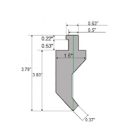 NEW 12” American Type with Safety Tang 85° Press Brake Punch Die Working Height: 3.03"