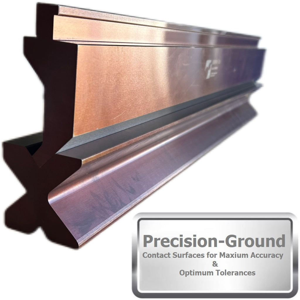 4' Segmented Press Brake Punch (H: 3.03") and 4-Way Die (2.36"sq) Combo