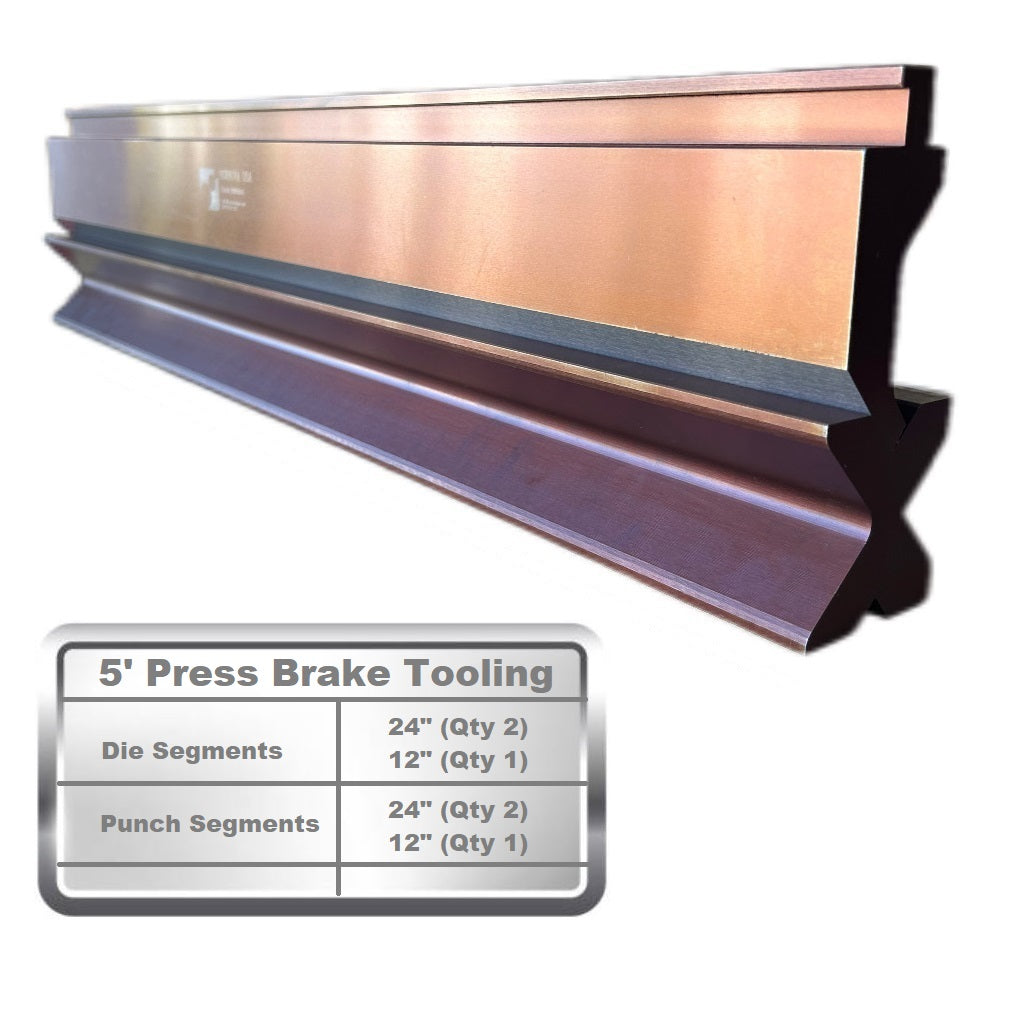 5' Segmented Press Brake Punch (H: 3.03") and 4-Way Die (2.36"sq) Combo