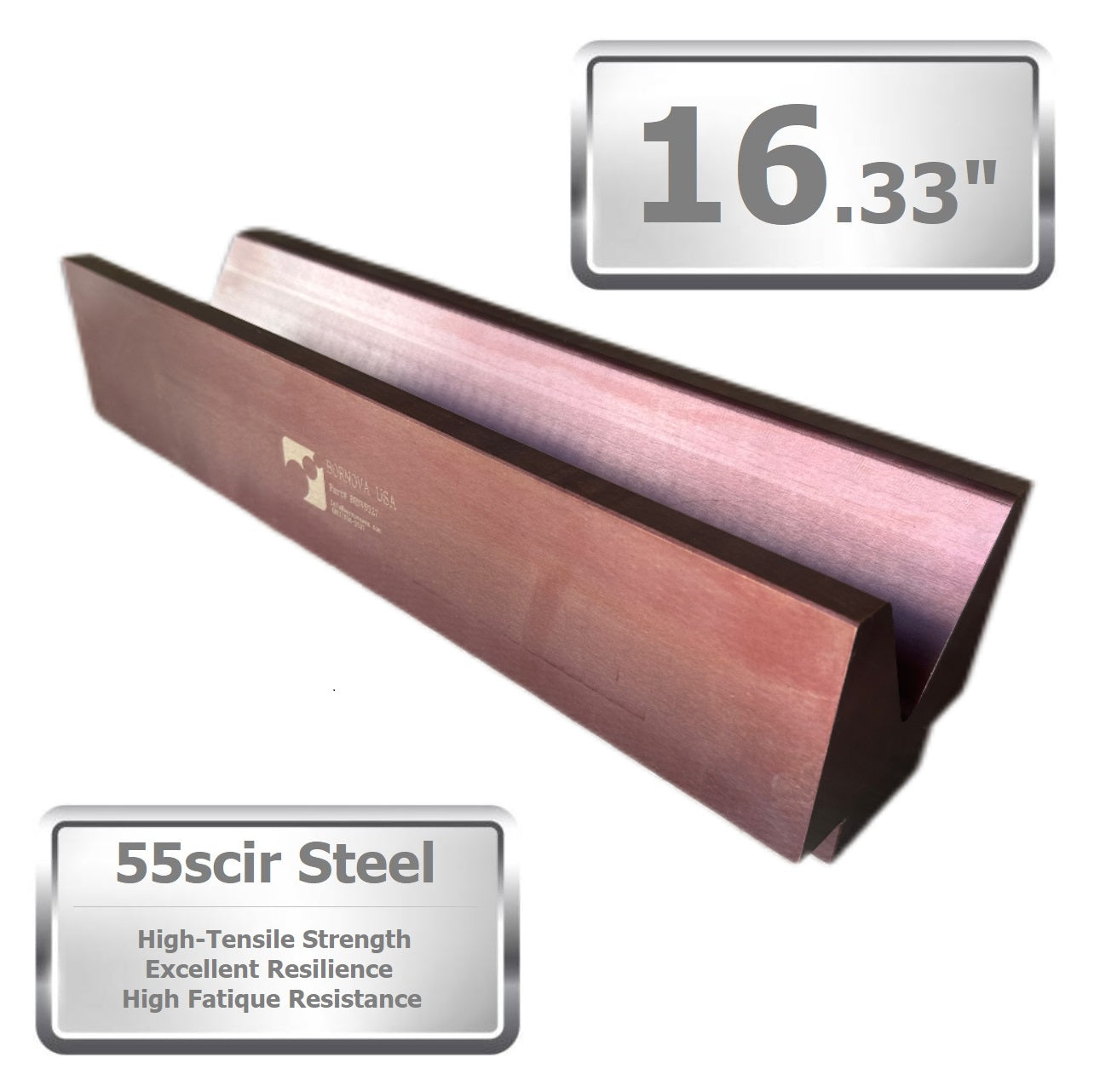 Single V Press Brake Die, 3" V Opening, 60°,  16.33" Length