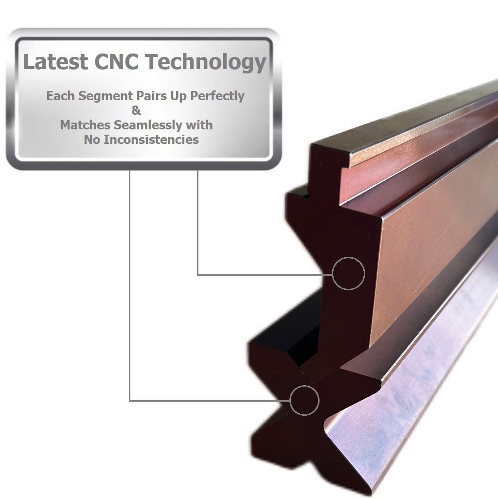 5' Segmented Press Brake Punch (H: 3.03") and 4-Way Die (2.36"sq) Combo