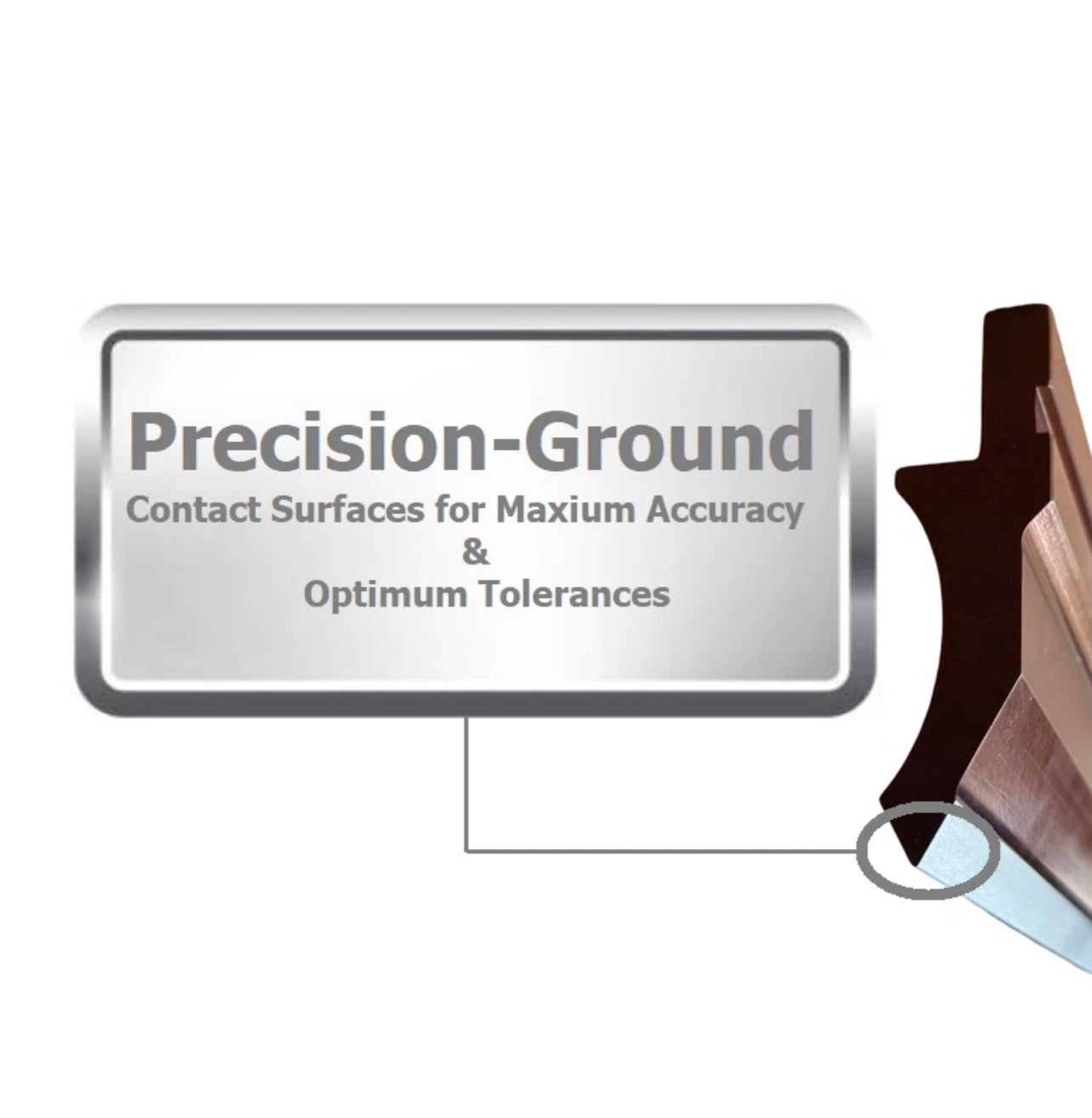 60° European Style Straight Die Punch, Working Height: 2.64”, Radius: 0.032”, Max: 20 US ton/ft