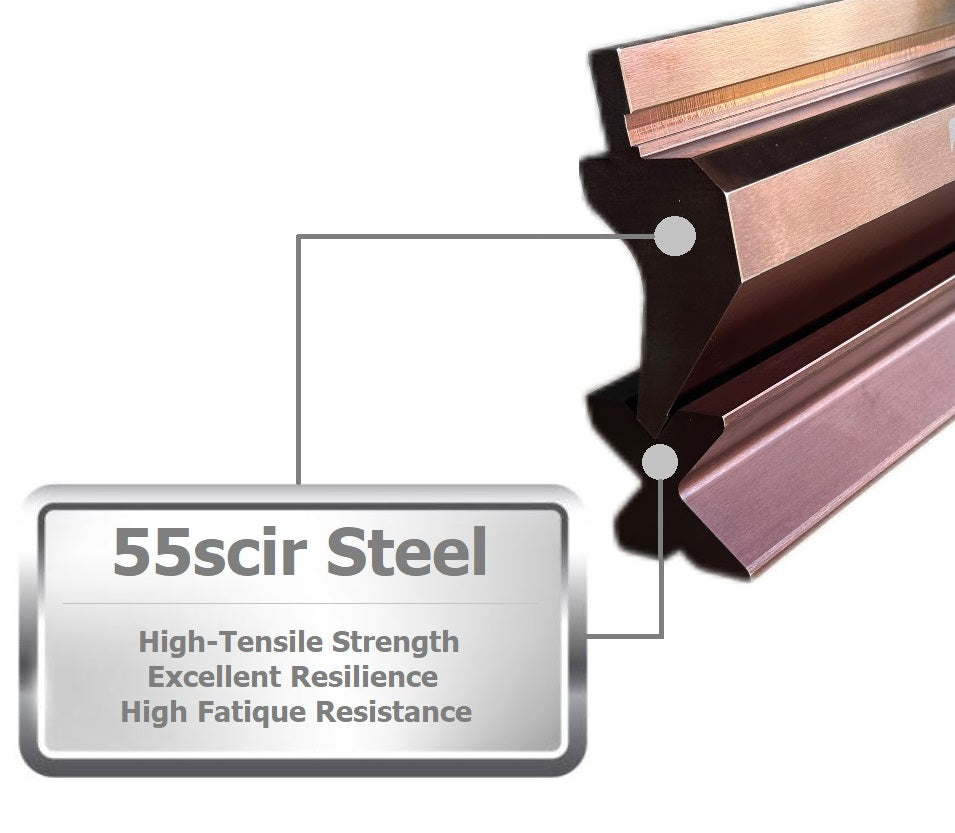 65.74” Segmented European Press Brake Punch (H: 3.53") and 4-Way Die (2.36"sq) Set
