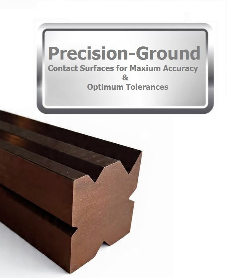 Bornova USA Segmented 96" Press Brake Die 2.36" sq., V: .25" .36" .50" .63" .87 - Segment Lengths: 48" + 12" + 12" + 12" + 12"