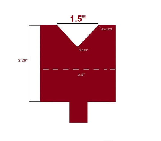 Single V Die, V Opening: 1.5", Height: 2.25"