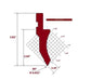 60° European Style Straight Die Punch, Working Height: 2.64”, Radius: 0.032”, Max: 20 US ton/ft