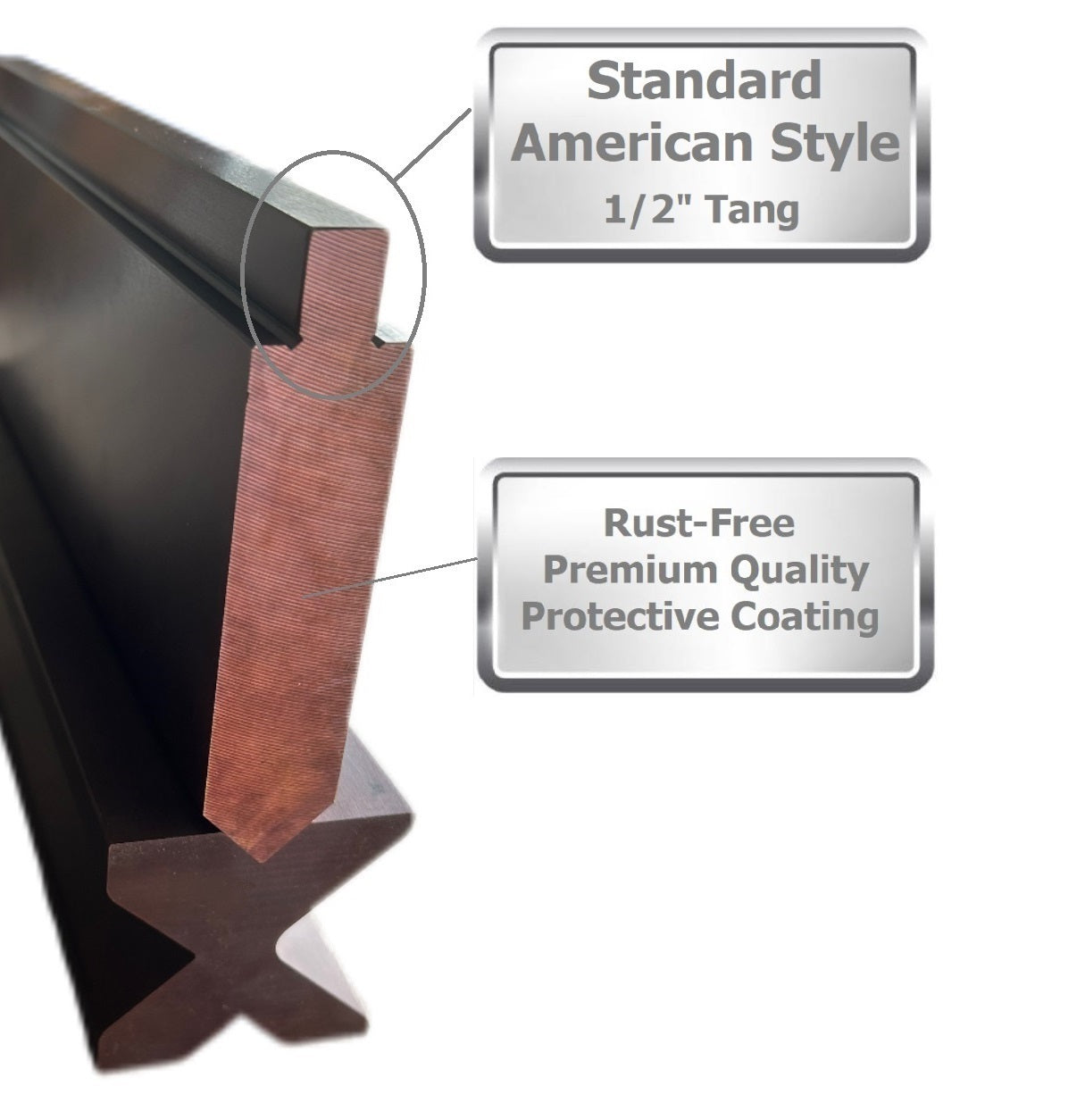 NEW 32.87” American Type Press Brake Punch (Height: 3.78") & 4-Way Die (2.36"sq)