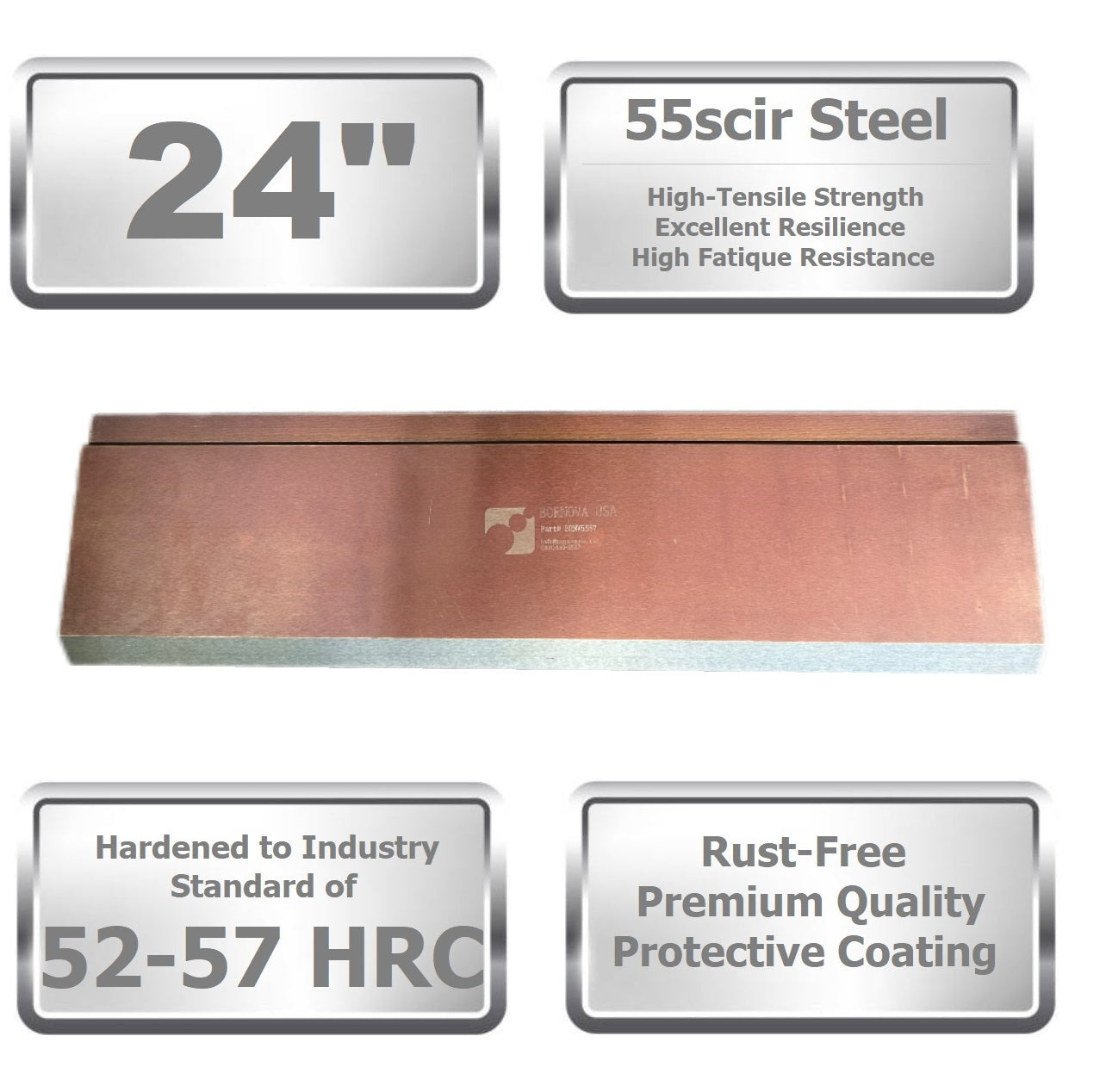 24” American Type 88° Press Brake Punch Die, Working Height: 3.78"