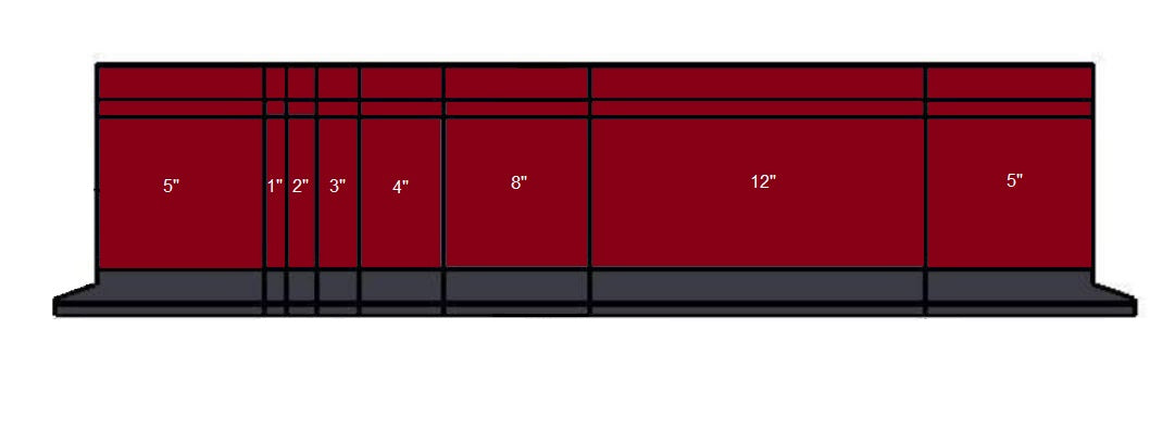 40” Sectionalized American Type 85° Press Brake Punch Die with Working Height: 3.78"