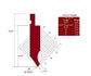 75° European Style Punch, Working Height: 4.13”, Radius: 0.032”